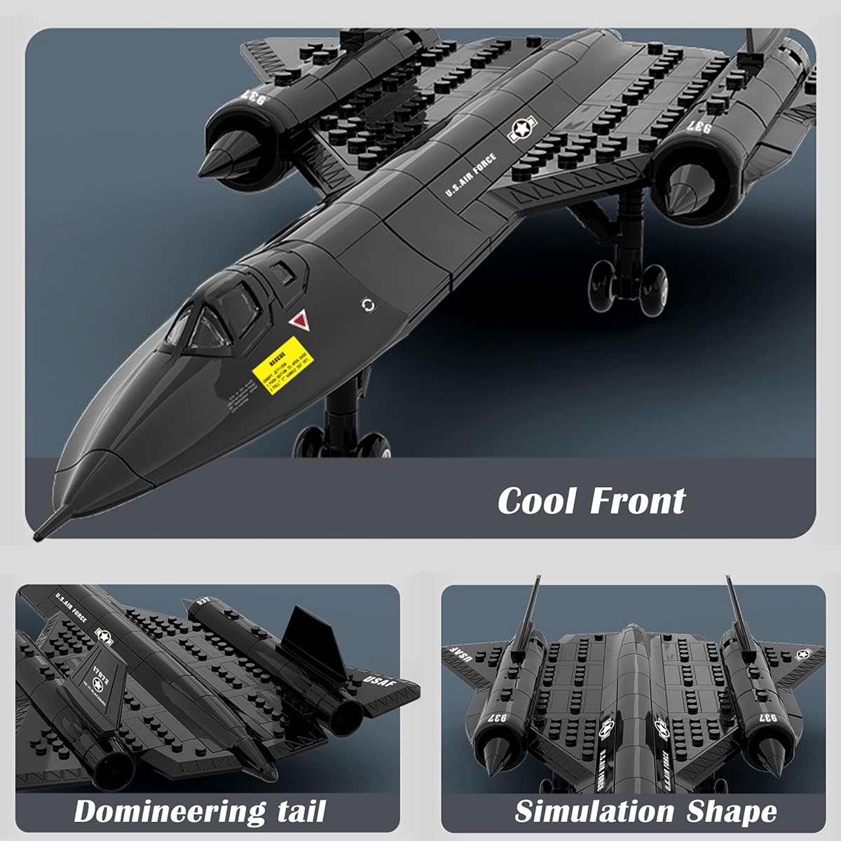 Gonli Stem Army Toys US Air Force SR-71 Reconnaissance Plane Building Blocks Set for Boys Fighter Jet Building Toys Gifts for Kids (183 Pieces)