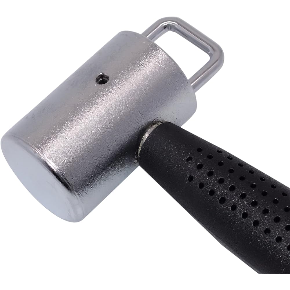 KAKUI Scaffold Hammer Short with Safety Ring (Carabiner Tool Holder One-Touch Detachable Type) Hammer Head Φ44mm S-44 Silver/Black