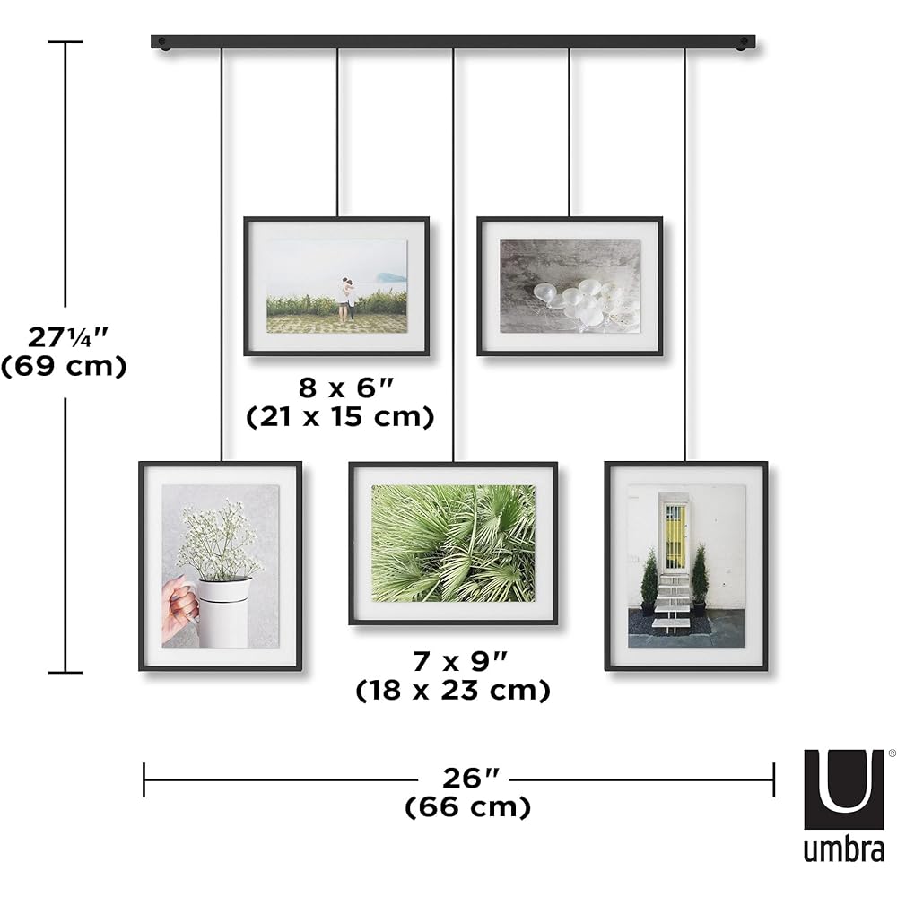 umbra Photo Frame Photo Display Photo Postcard 2L Wall Hanging Interior W66 x D1 x H64.5cm Umbra Xzibit 21013426040 Black