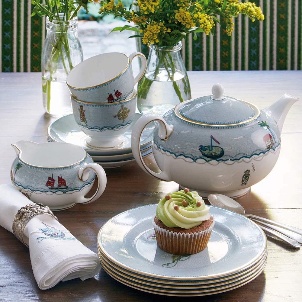 [Regular Imported Product] Wedgwood Plate 20cm Sailor's Farewell by Kit Kemp 1051044