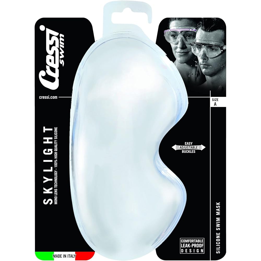 CRESSI Open Water Swimming Goggles Unisex [SKYLIGHT] Single Eye Type Wide View UV Protection Processed Lens [Genuine Product]
