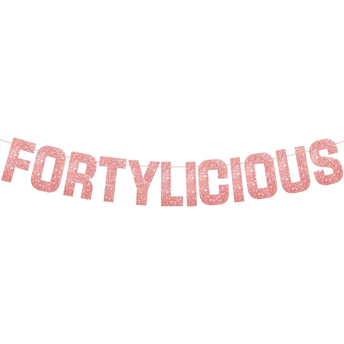 KatchOn Rose Gold Fortylicious Banner - No Glitter DIY 10ft | Happy 40th Birthday Banner Rose Gold | Fortylicious Rose Gold Banner for 40th Birthday Decorations