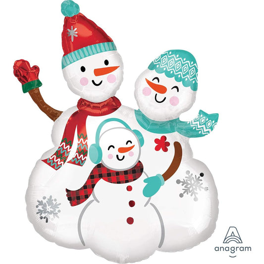 31" Snowman Family Balloon. Winter Balloons.