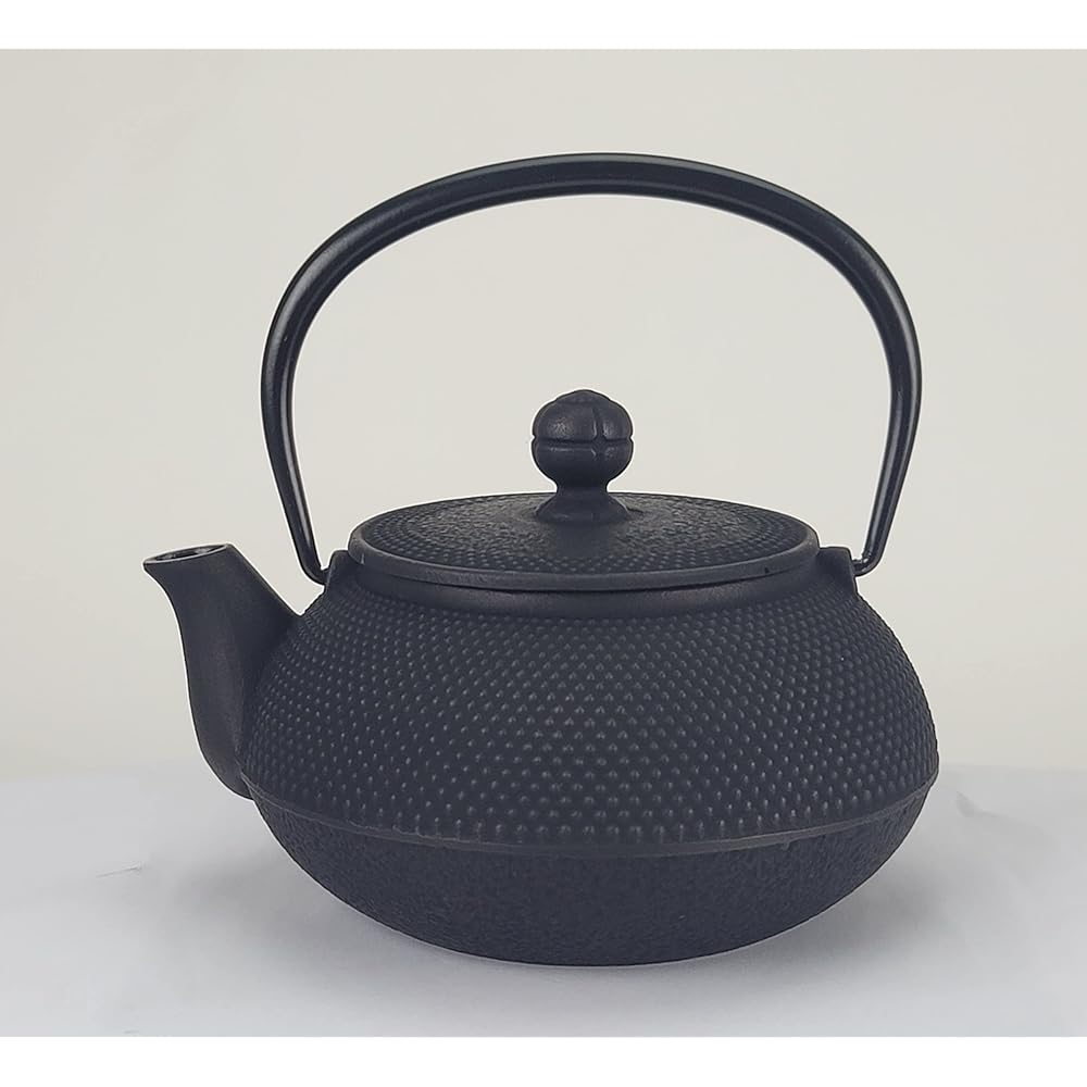 Iwachu Teapot 5 Type Arale Black 0.65L Enameled Inside and Lid Back Nanbu Ironware 12302
