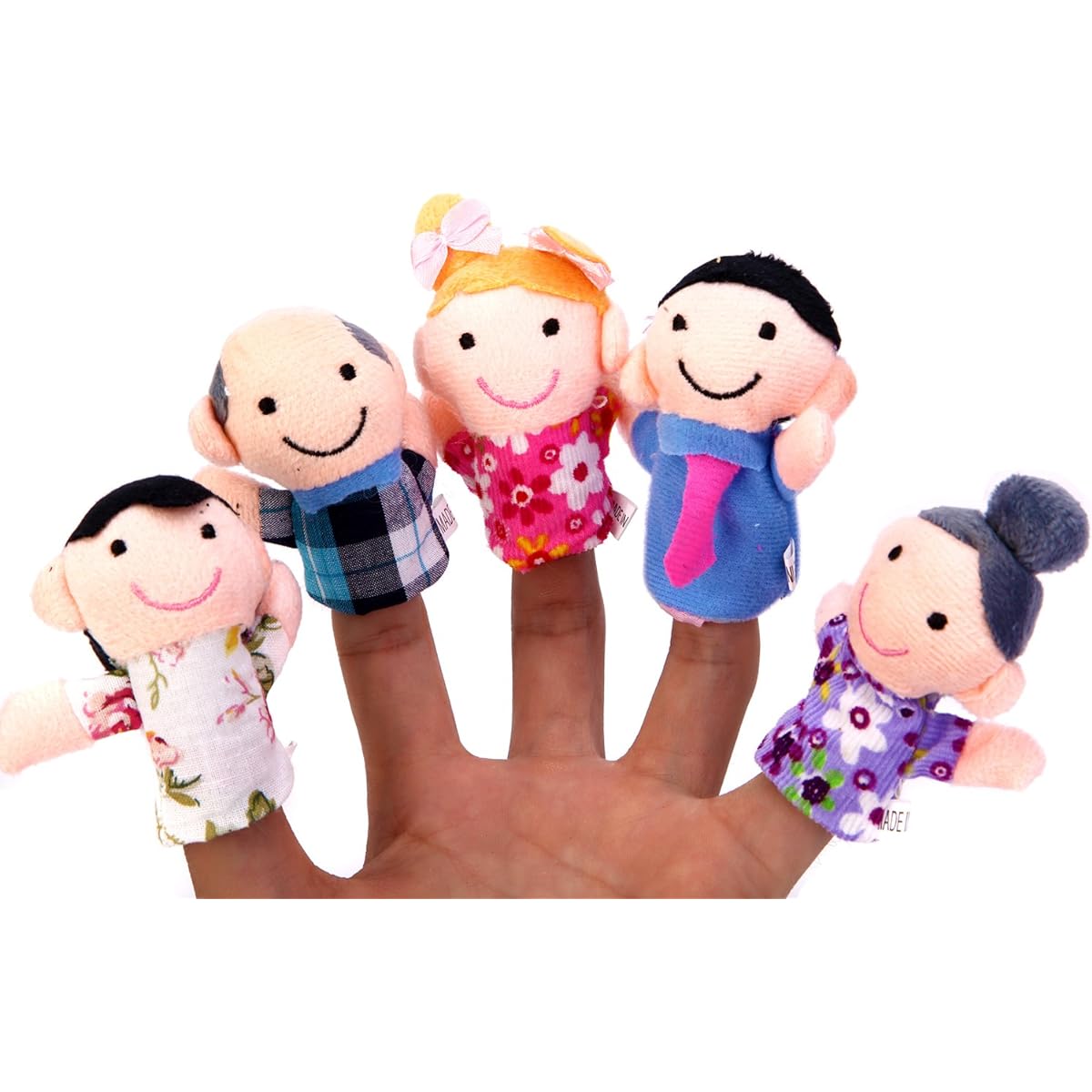 Better Line 20-Piece Storytime Finger Puppet Set - 14 Animal Fabric Finger Puppets and a Family of 6