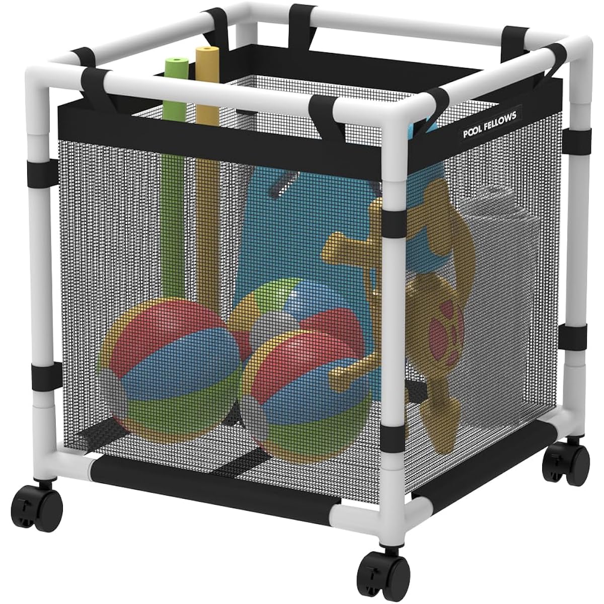 Pool Fellows Plastic Storage Basket for Swimming Pool Noodle Toy Float Towel Mesh Organizer for Swimming Equipment Mini Style