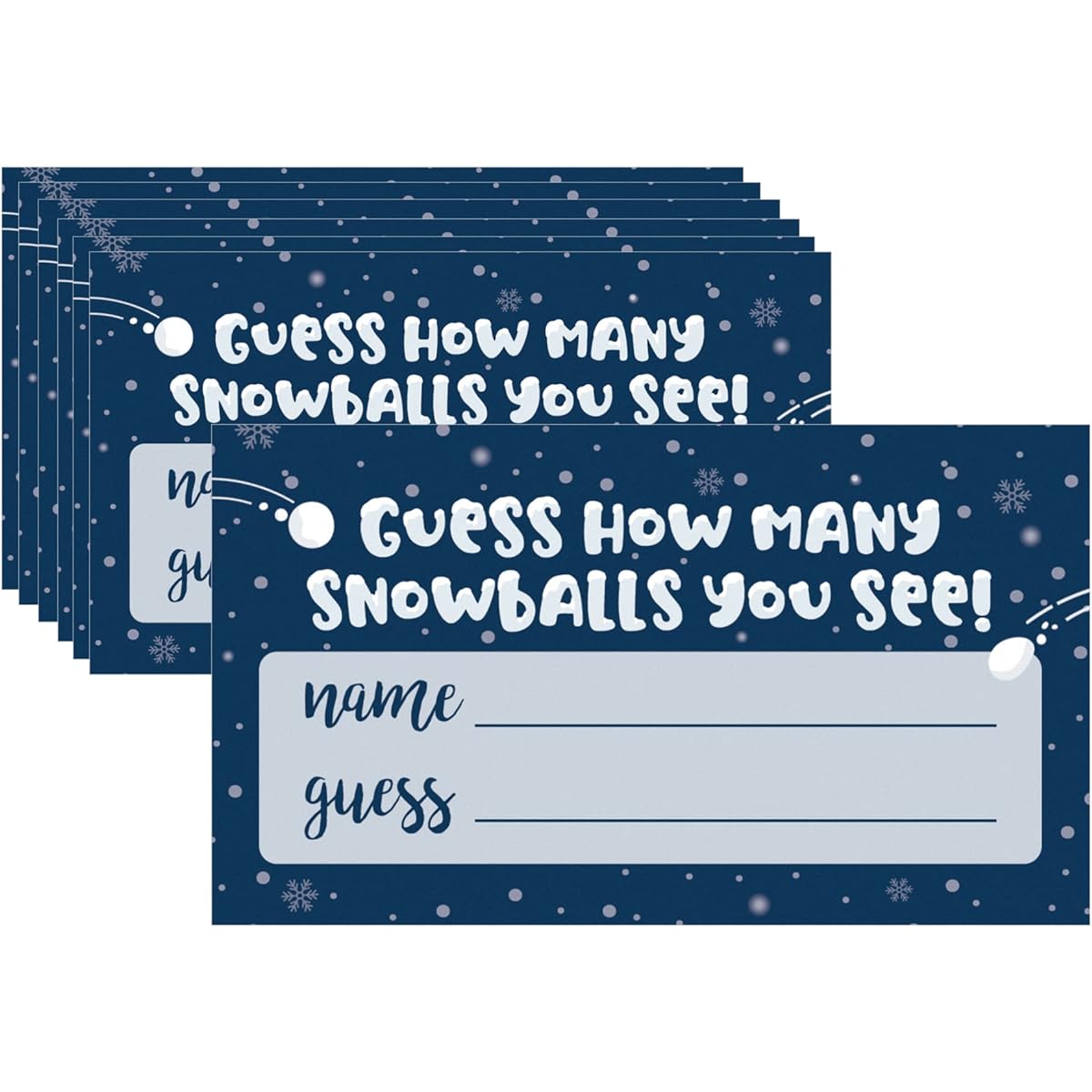 Winter Holiday Party Game - How Many Snowballs Can You See? Guessing Game - 30 Guessing Cards - Winter Wonderland Party, Snow Day Party in the Classroom, Little Snowflake, Baby Shower Game Supplies