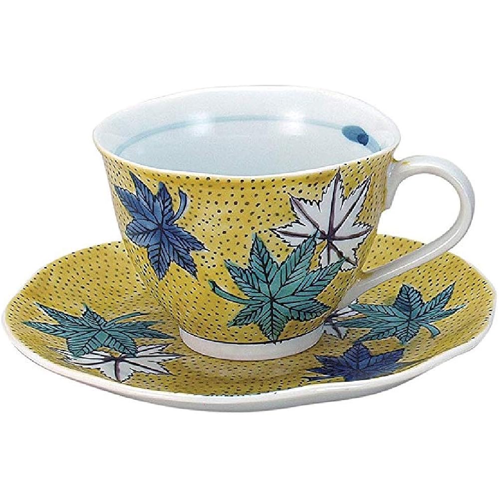 Kutani ware pair coffee wood rice/Yoshidaya