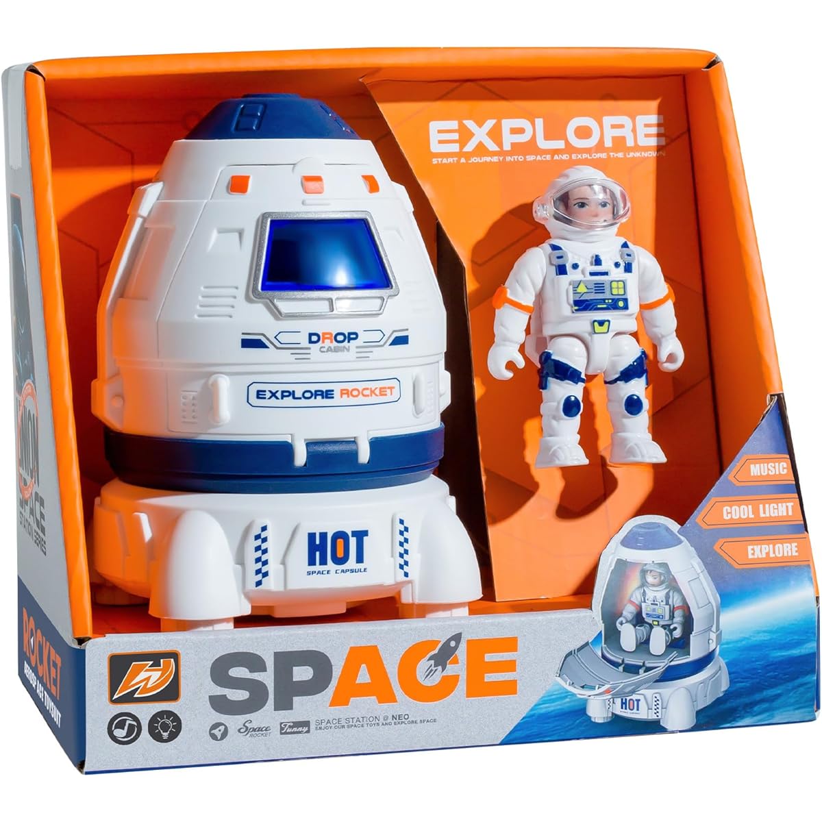 Wbzle Space Toy - Space Capsule Toy for Kids with Lights and Sounds - Spaceship Toy, Space Themed Toy, Fun Toy for Space Adventures, Great Gift for Kids Ages 3+