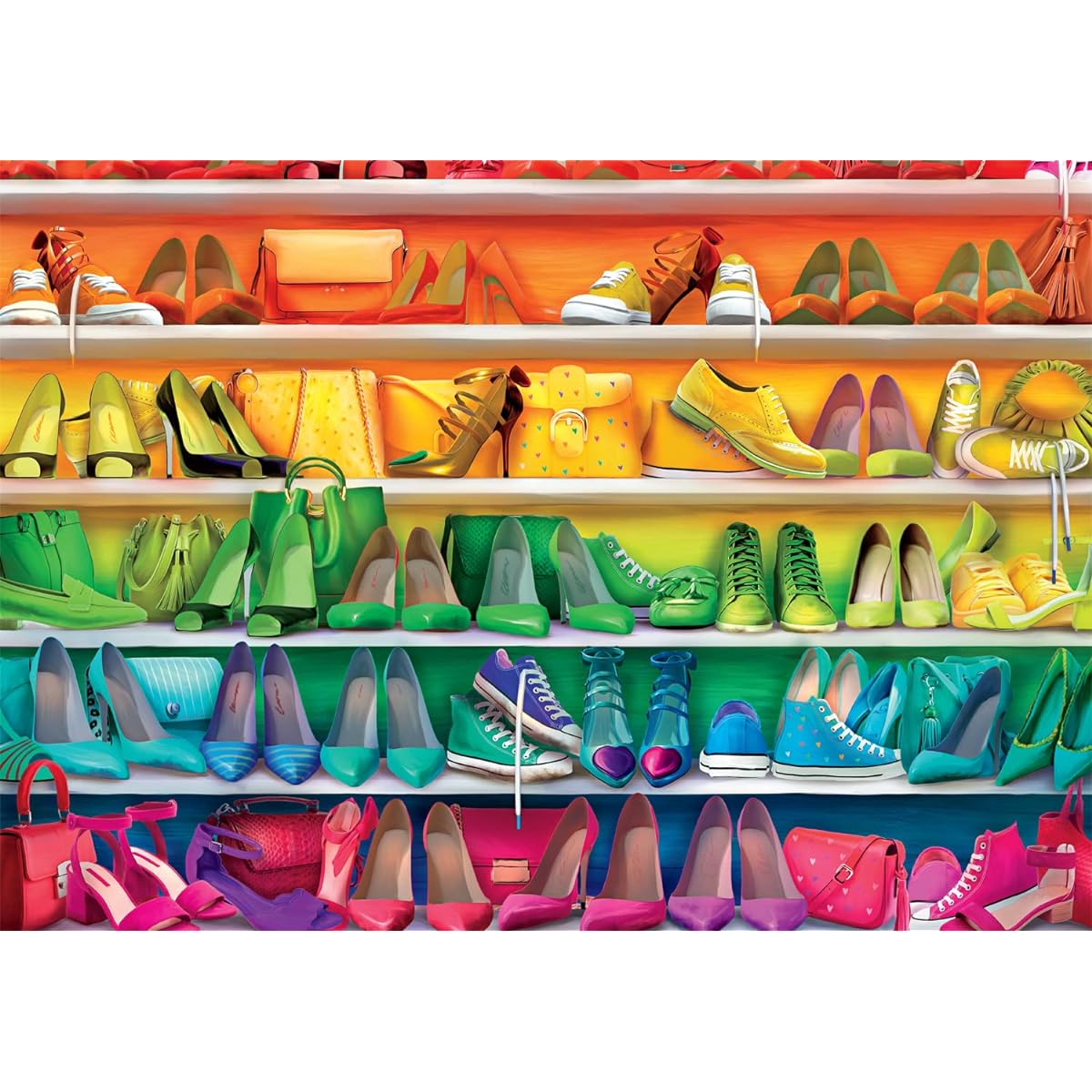 Buffalo Games - Rainbow Shoe Closet - 300 Large Piece Jigsaw Puzzle