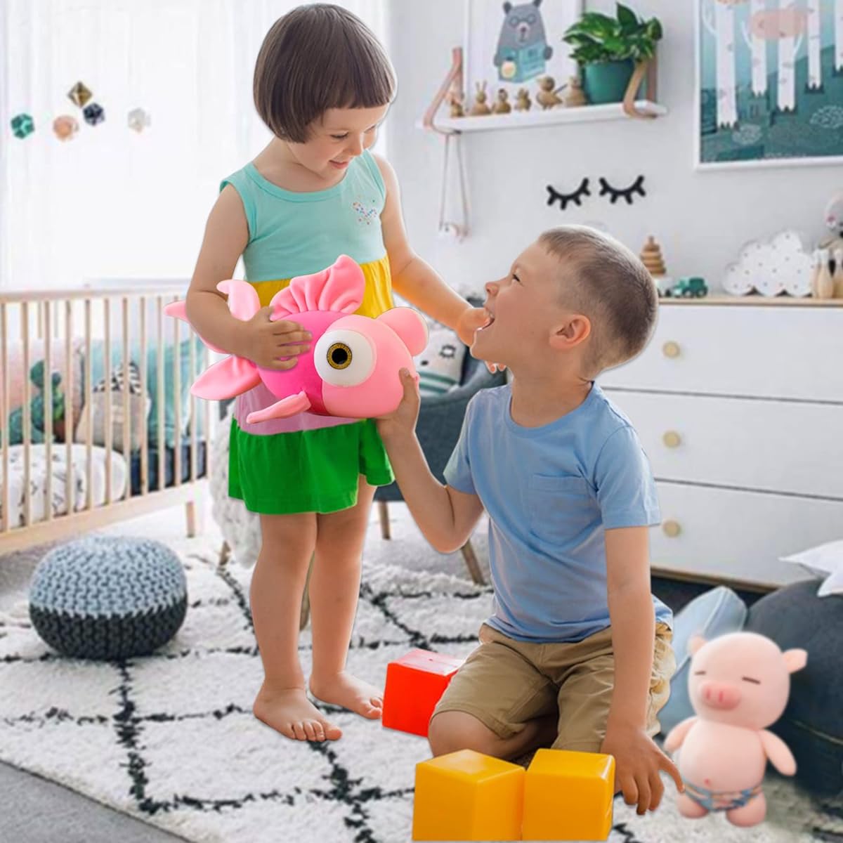 CHELEI2019 13.8 Inch Goldfish Plush Soft Cute Fish Stuffed Animal Toy Gift for Girls, Pink