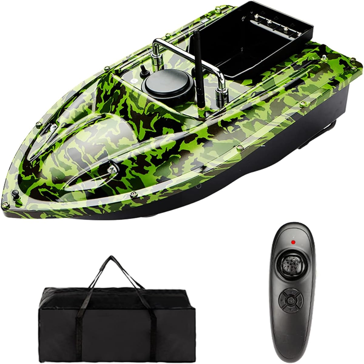 Remote Control Bait Boat, mewmewcat Remote Control Bait Boat for Fishing 500m Range Double Motors 12000mah Battery with Night Light Storage Bag Package