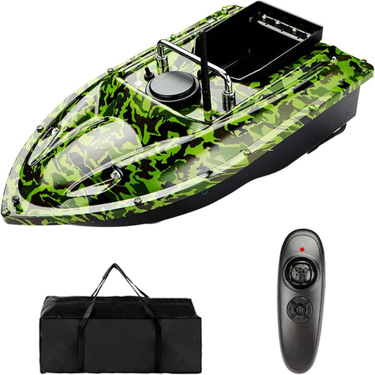 Remote Control Bait Boat, mewmewcat Remote Control Bait Boat for Fishing 500m Range Double Motors 12000mah Battery with Night Light Storage Bag Package