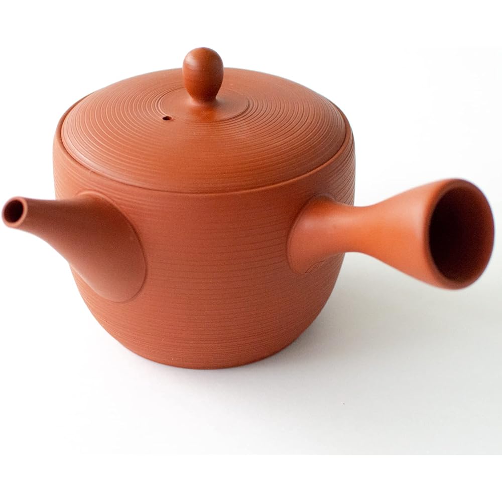 Tokoname Ware Tokocralabo (Tokocralabo) Gyokukogama Teapot Vermillion Ceramesh Ceramic Tea Strainer for Two People Approximately 290ml Lined Pattern Green Tea Japanese Tea Made in Japan 266257