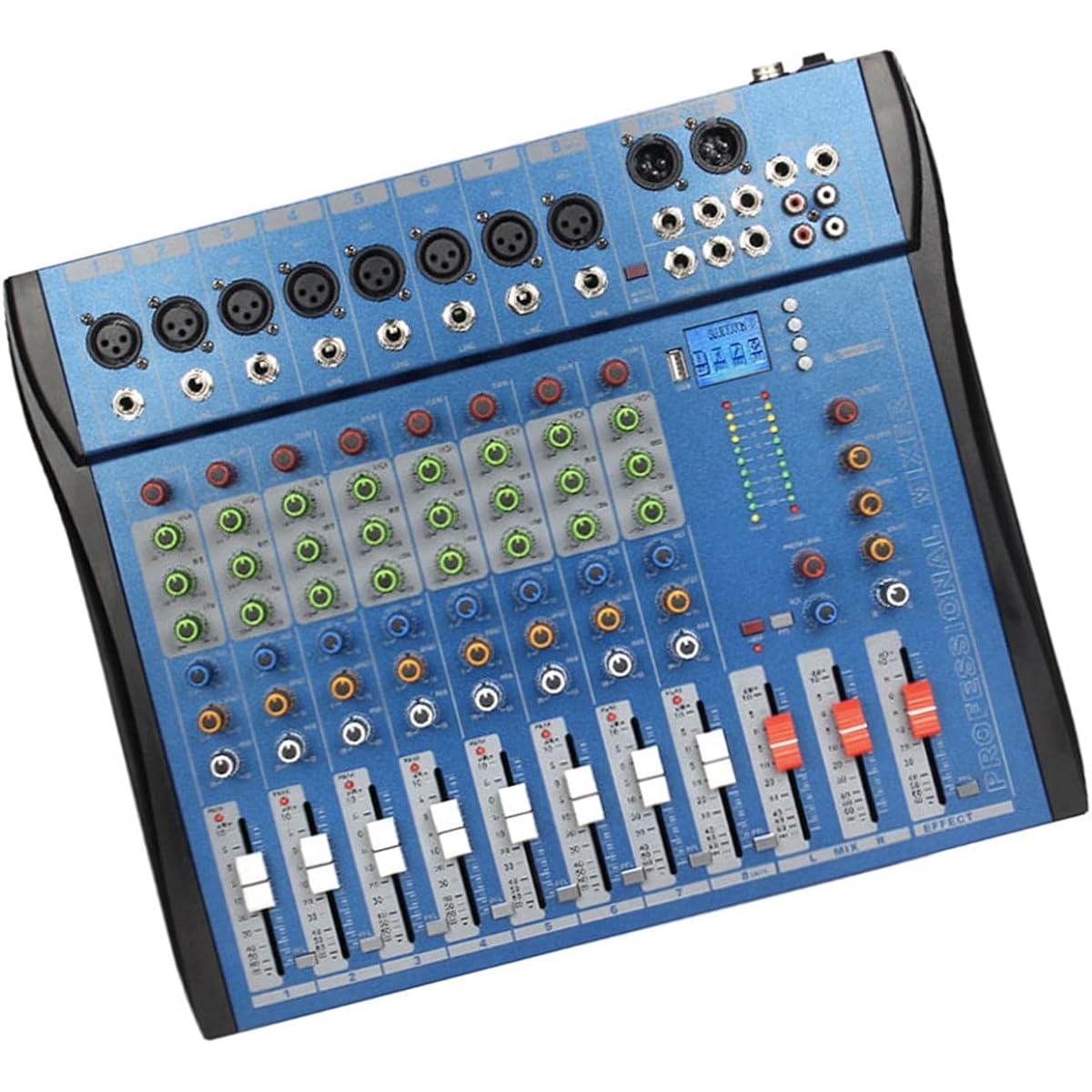 Generic 8 Channel Mixer Sound Mixing Console XLR Microphone Jack US Adapter 110V Durable Interface Mixing Board for Professional