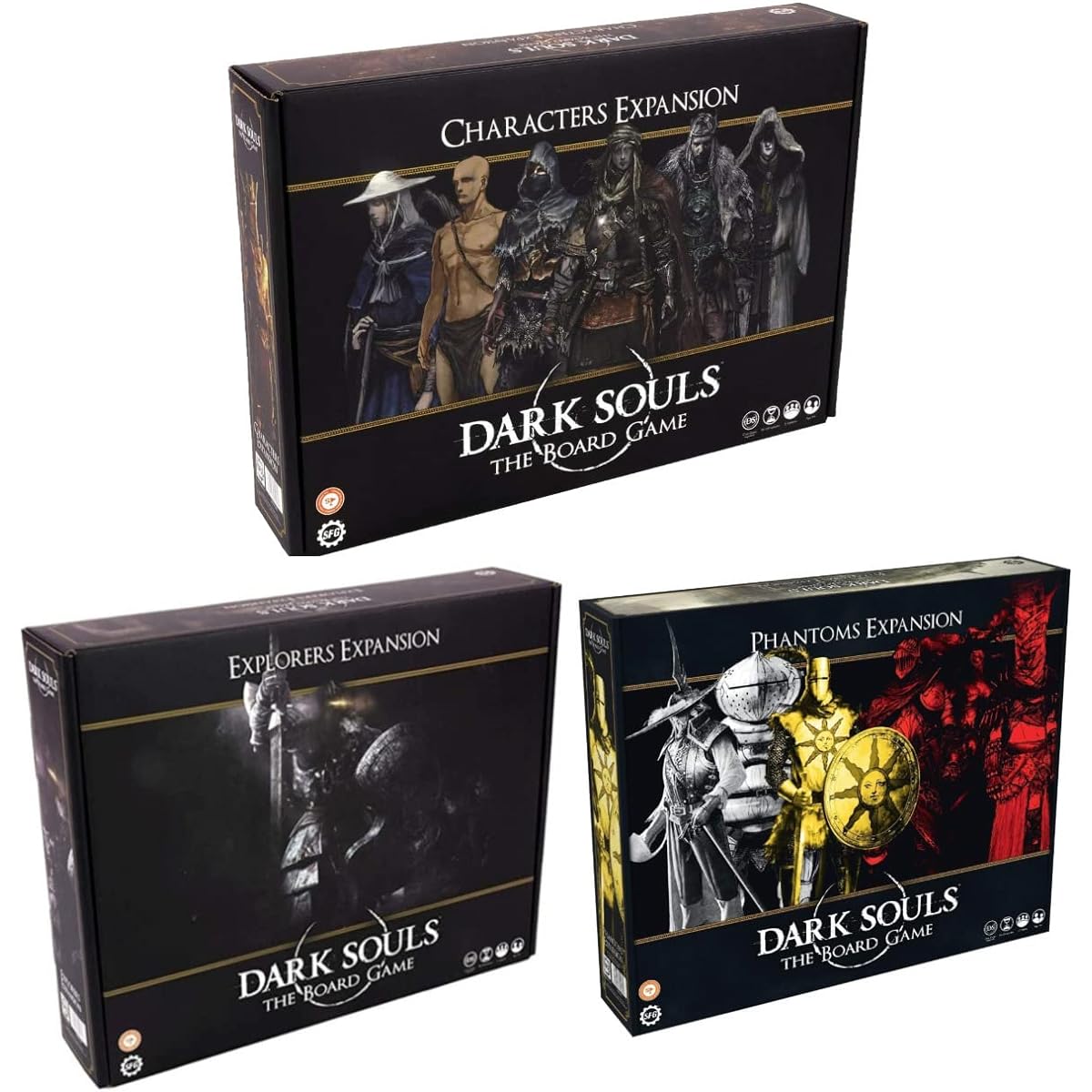 Dark Souls Board Game Explorer Expansion Bundle Dark Souls Phantom Expansion and Character Expansion Board Game (3 Items)