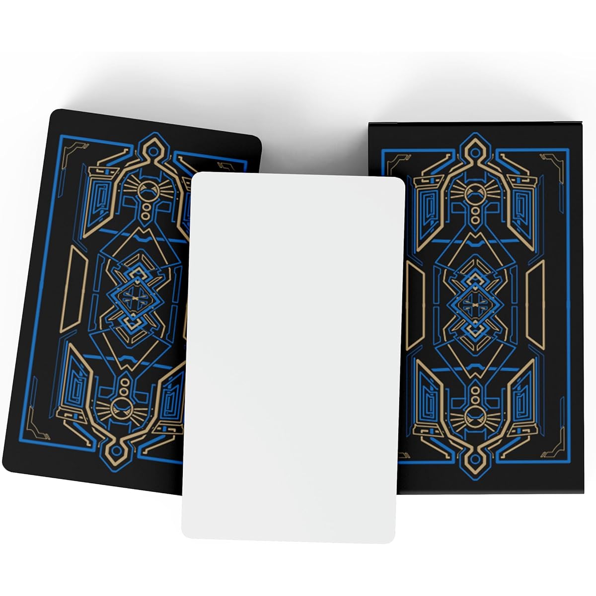 Metaphoracle Blank Oracle Tarot Cards - Build Your Own Oracle Tarot Deck with 80 Cards - Sacred Geometry Design (Blue)