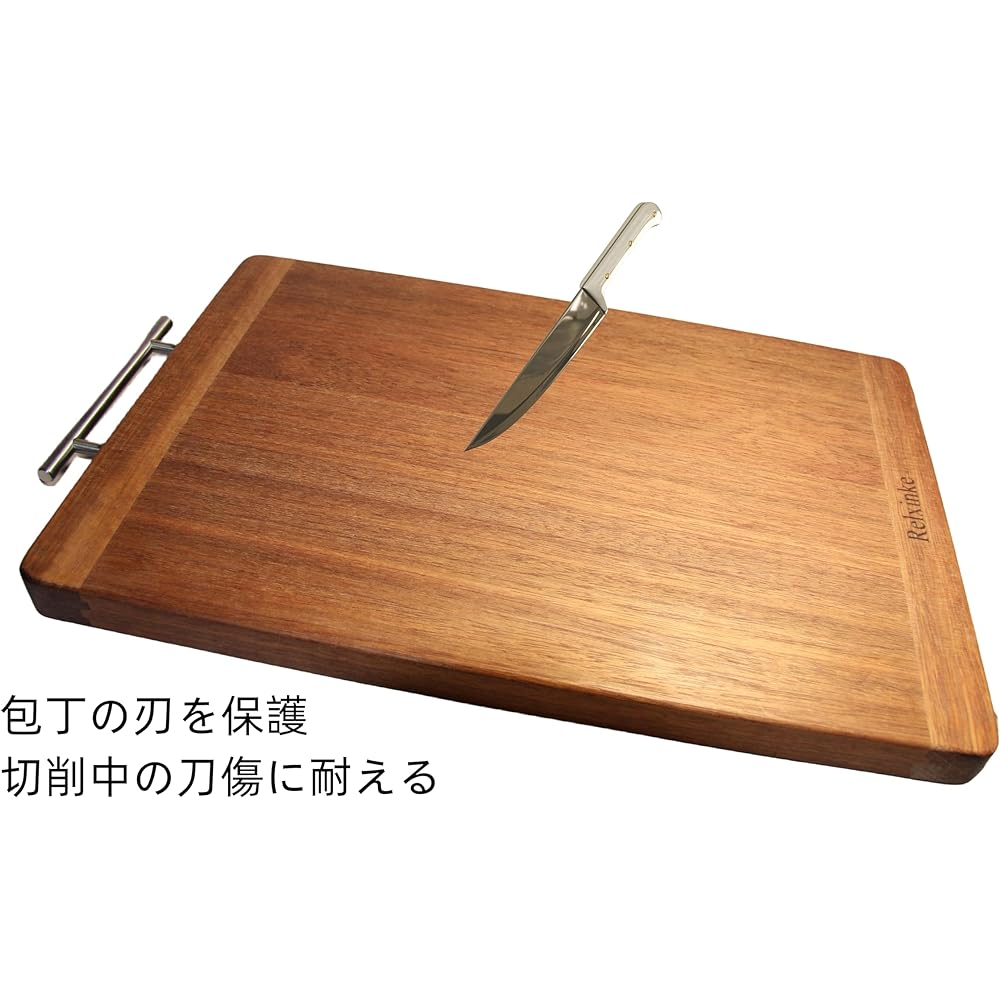 Relxinke Wooden Cutting Board, Large, Mildew-Free, Antibacterial, Hard Wood Cutting Board, Heavy, Stable, Anti-Slip, South American Zebra Wood, Stylish, 30 x 45 x 2.6 cm, Weight: 3.2 KG (XL)