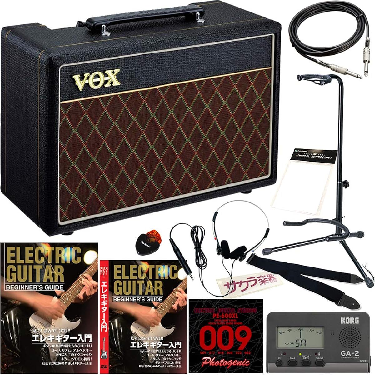 Beginner's Guide to Electric Guitar Sakura Musical Instruments Original Assortment of Accessories Starter Pack [Amplifier: VOX PATHFINDER 10]