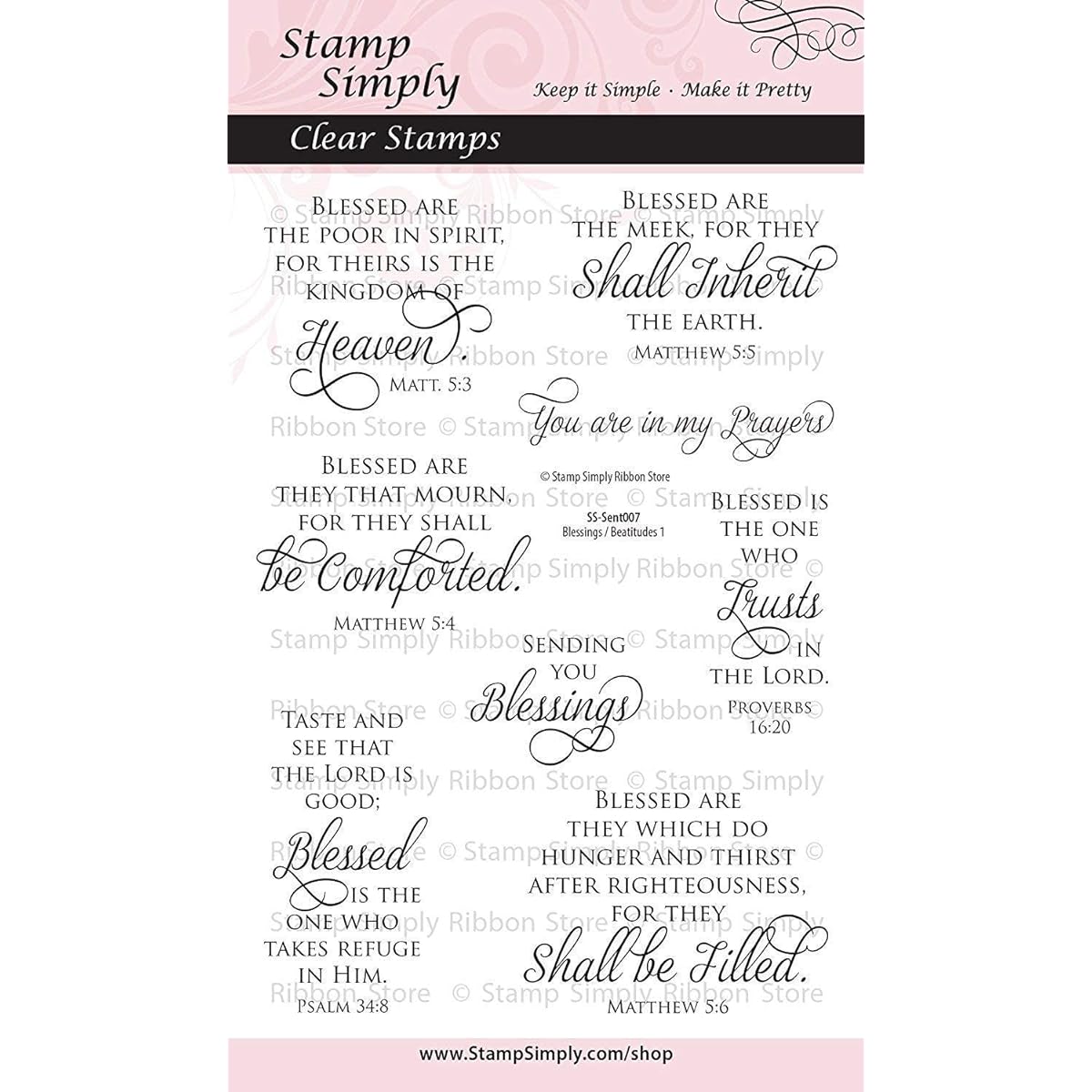Stamp Simply Clear Stamps Blessings and Beatitudes Christian Religion 4x6 Inch Sheets (8)