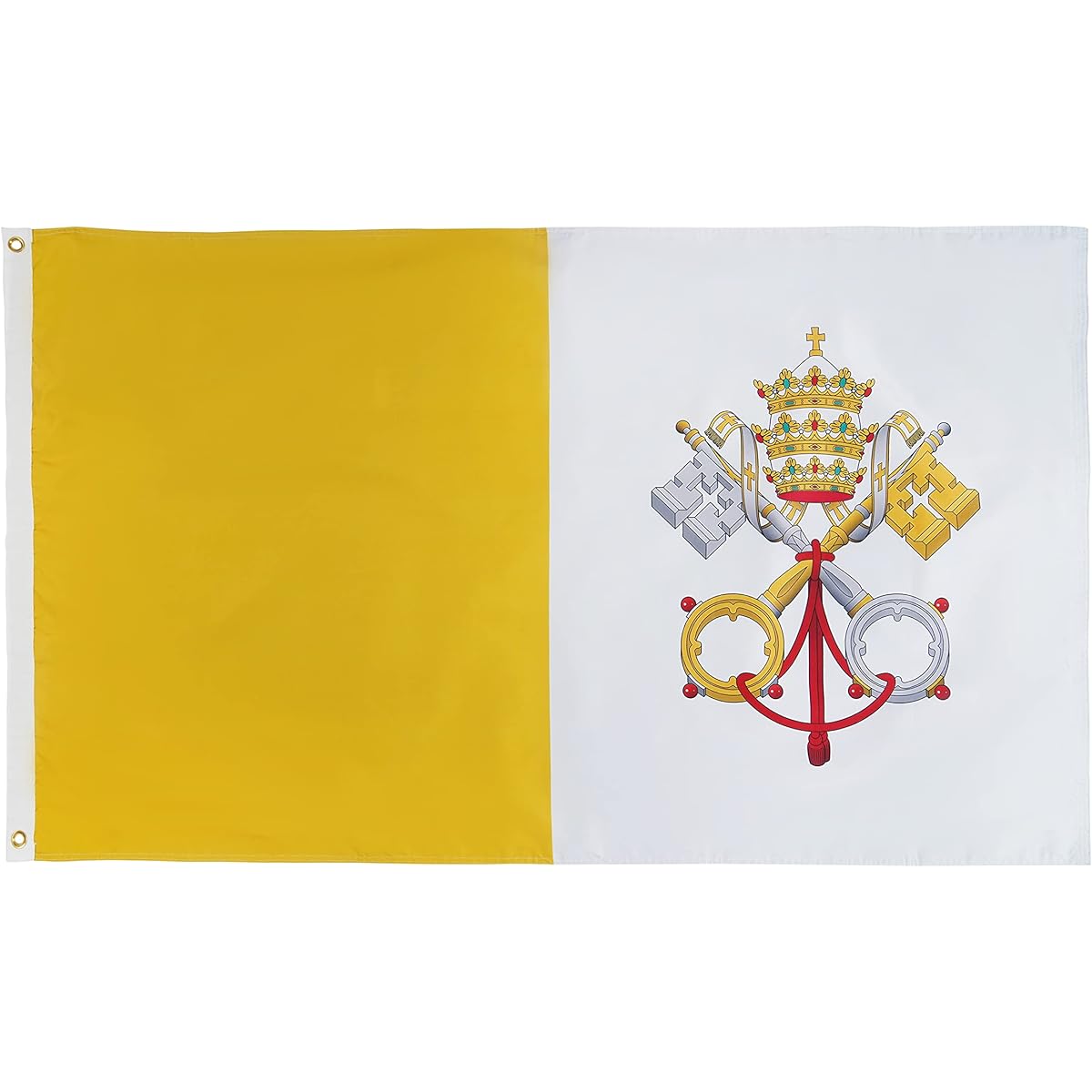 FRF FLAG Vatican Flag 4x6ft Double Sided Vatican City Flag Outdoor Catholic Flag with 2 Brass Grommets and 4 Rows of Stitching at the Bottom