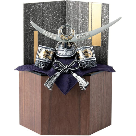 May Doll Helmet Compact Storage Decoration [A. Dragon God Kenshin Helmet] Uesugi Kenshin Comes with a storage hexagonal box that can also be used as a display stand (brown box) Made in Japan [FUN fun]