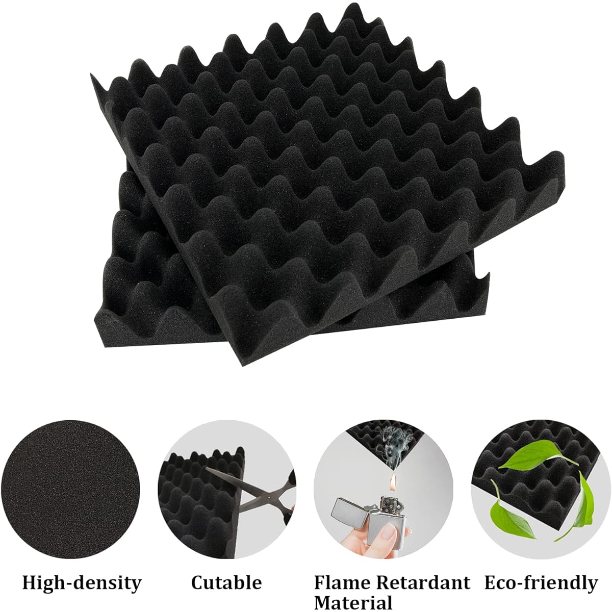 Krightlink Soundproofing Panels Set of 24 2" X 12"