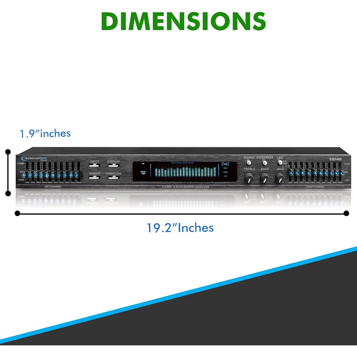 Technical Pro Dual 10 Band Professional Stereo Equalizer with Individual LED Indicator
