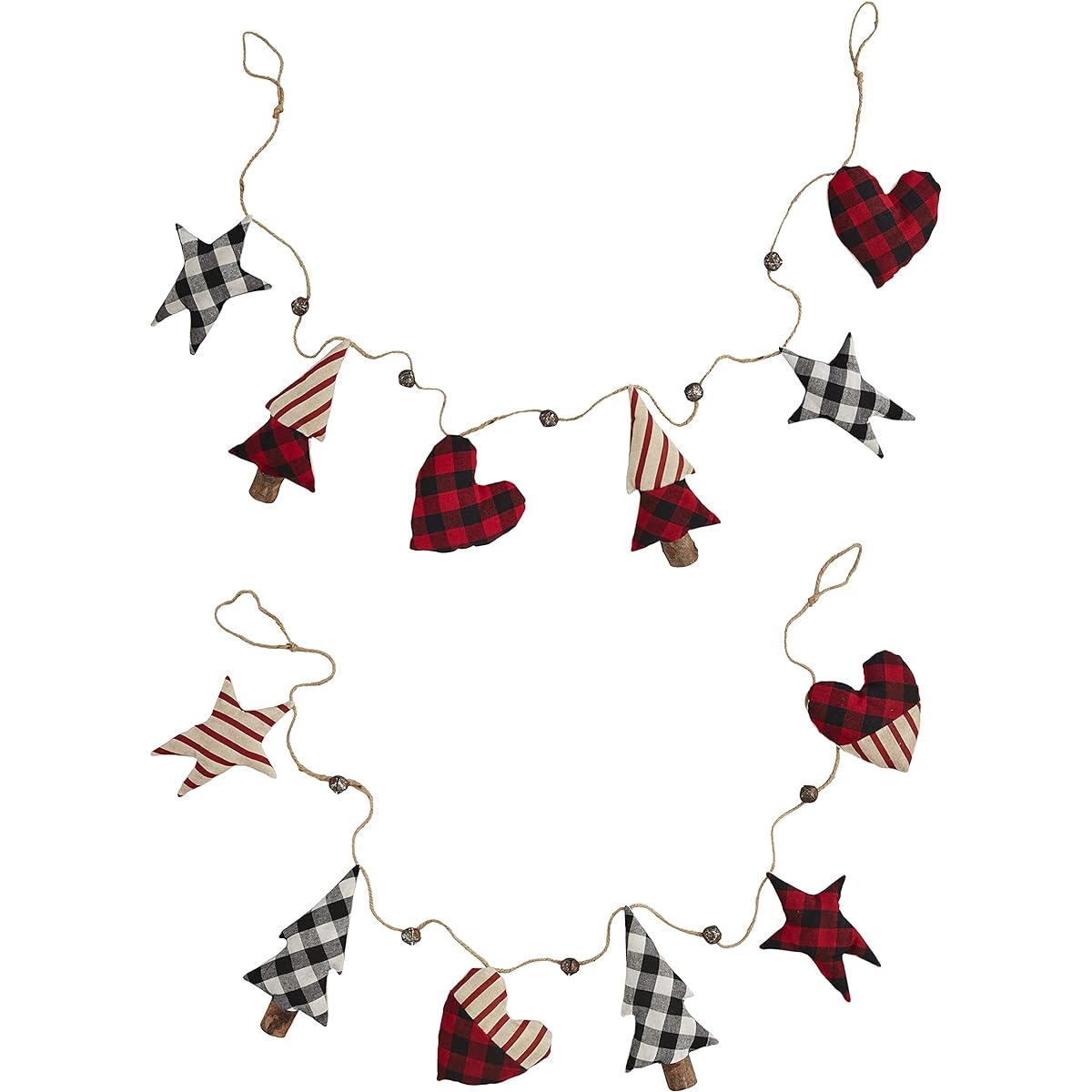 Mud Pie Tree Stripe Christmas Check Garland 73"
