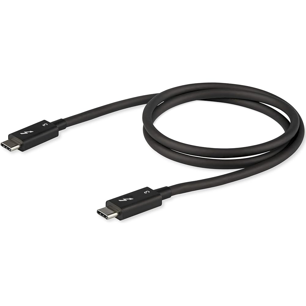 StarTech.com Thunderbolt 3 USB-C Cable 0.8m 40Gbps USB-C Compatible 100W USB PD Compatible Thunderbolt Certified TBLT34MM80CM