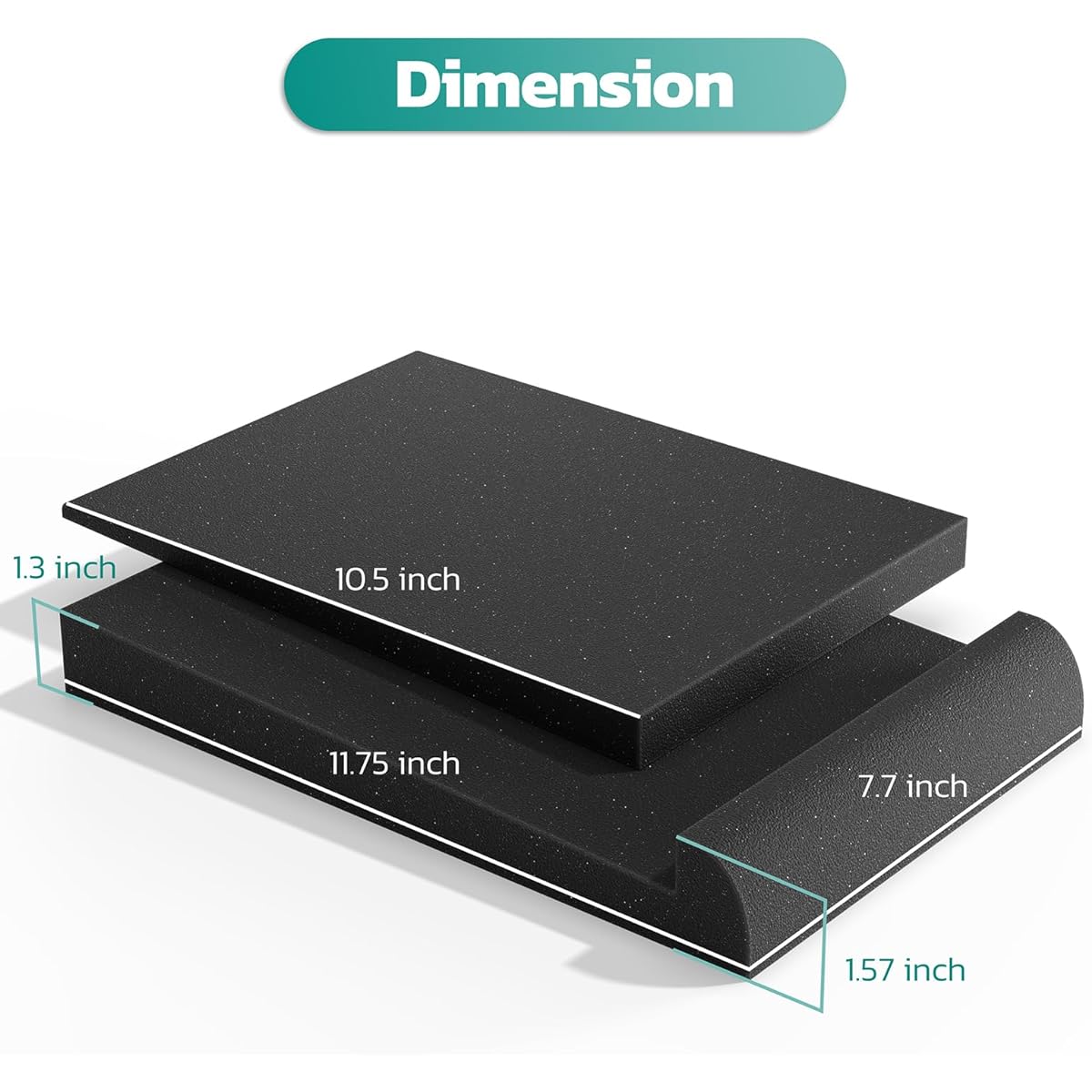 HYCHINS Subwoofer Isolation Pad Pair (1.6" X 7.7" X 11.8" Stereo Vibration Isolation Stabilizer Base) - Speaker Foam - Speaker Isolation Pad - Isolation Pad Subwoofer Stand Speaker Isolation Pad