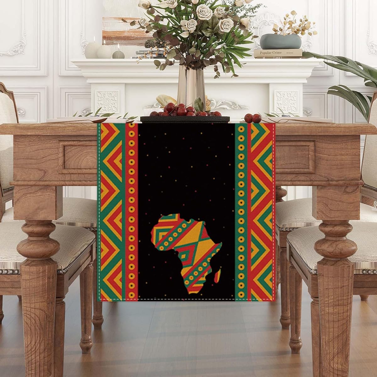 Jiudungs Linen 16th Table Runner 72" Long 16th Tablecloth African American Freedom Day 16th Party Decorations and Supplies