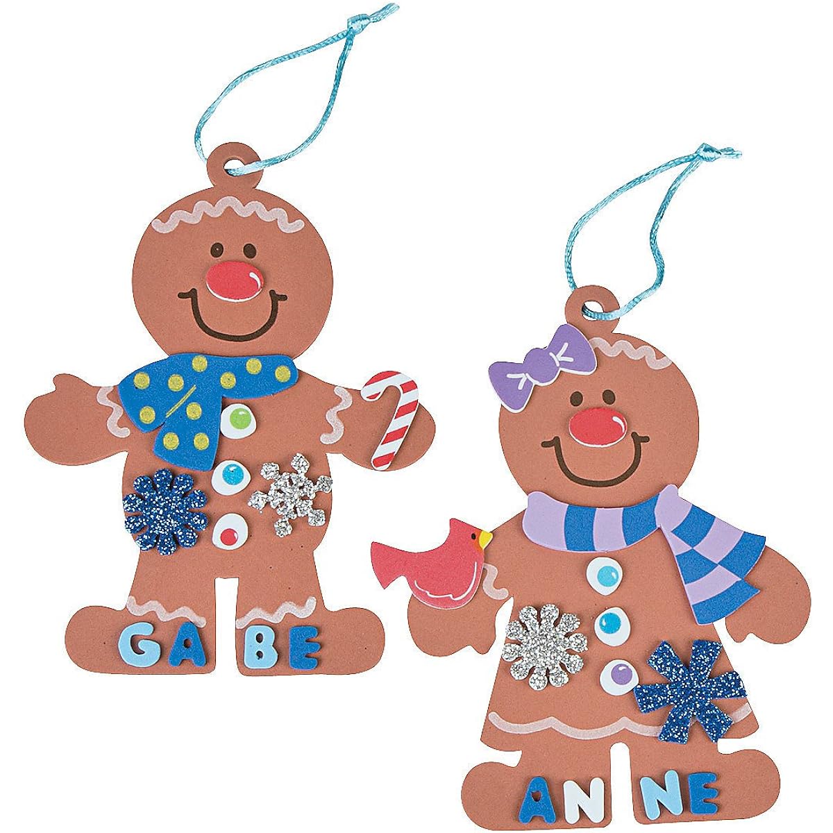 Fun Express - Winter Gingerbread Ornaments CK - Craft Kit - Ornaments Craft Kit - Foam - Winter - 12 Pieces