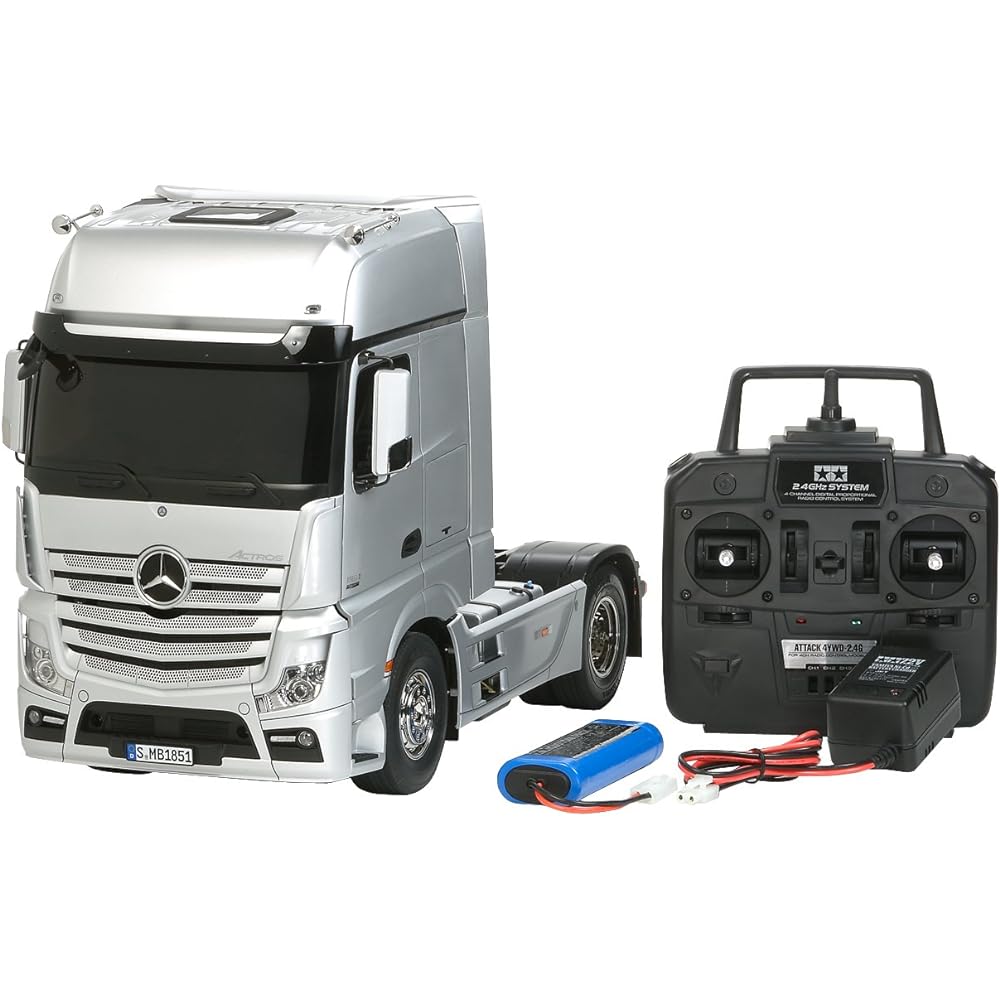 Tamiya 1/14 Electric RC Big Truck Series No.34 Mercedes-Benz Actros 1851 Giga Space Full Operation Set (4-channel radio, battery, charger included) Radio Controlled 56334