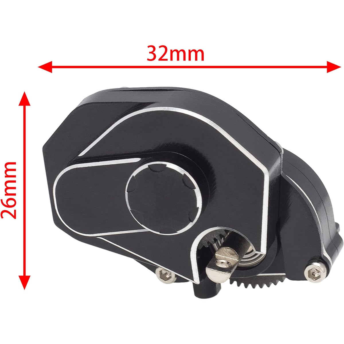 DKKY 1/24 RC Crawler Aluminum Gearbox Assembly Axial SCX24 Deadbolt for 90081 C10 Wrangler (Black)