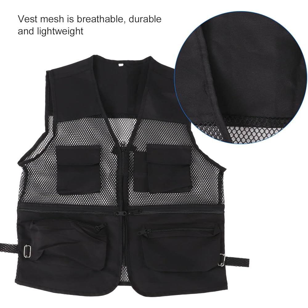 [Shanrya] Mesh fishing vest, ergonomic military vest wear-resistant to withstand outdoor activities