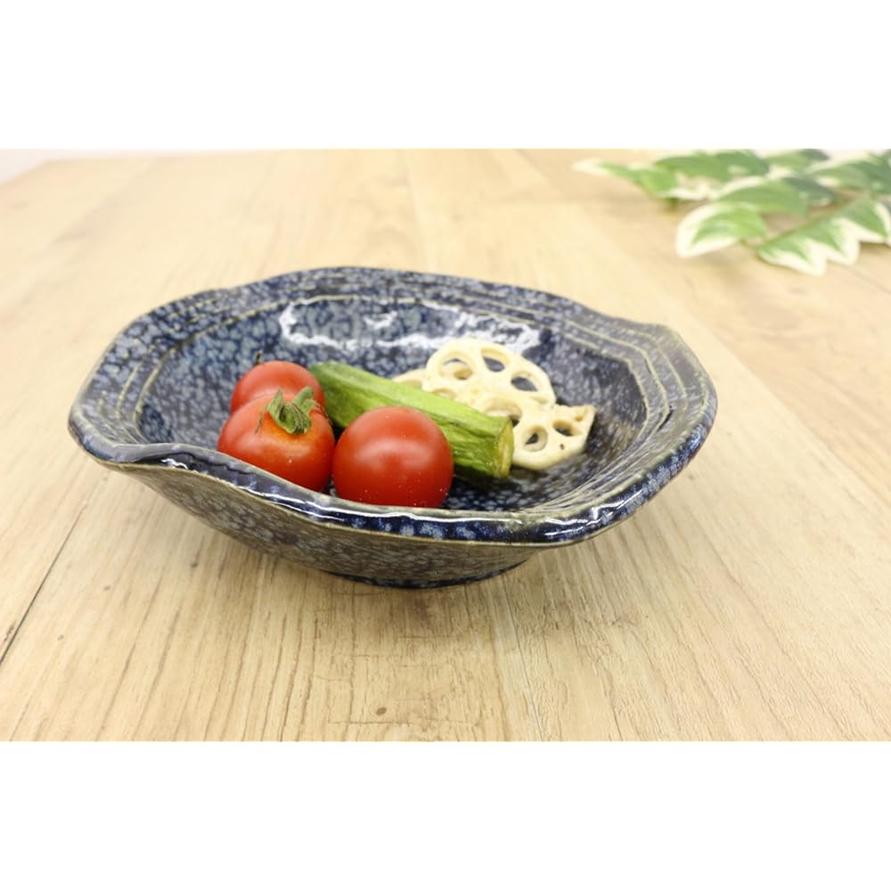 [Commercial Use Set] Mino Ware Japanese Cafe Series Deformed Plate (Small) New Awayuki Set of 10