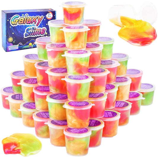 48 Pack Galaxy Slime Kit Mini Party Favors for Girls and Boys Best Gift for Kids Non-Sticky School Toys Stress & Anxiety Relief Super Soft Sludge Colorful Toys