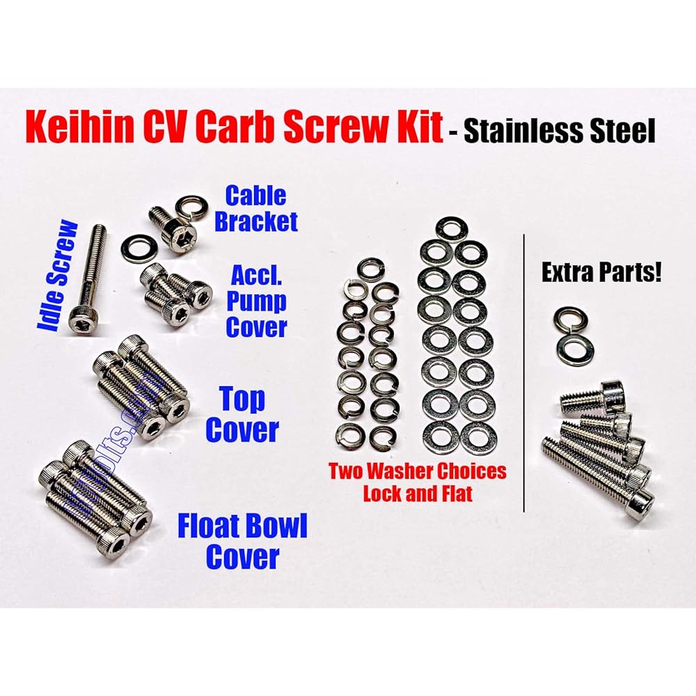 RTBolts Keihin CV Cab Screws or Bolts • Harley Softails Sportsters Dynas Glides Road Kings