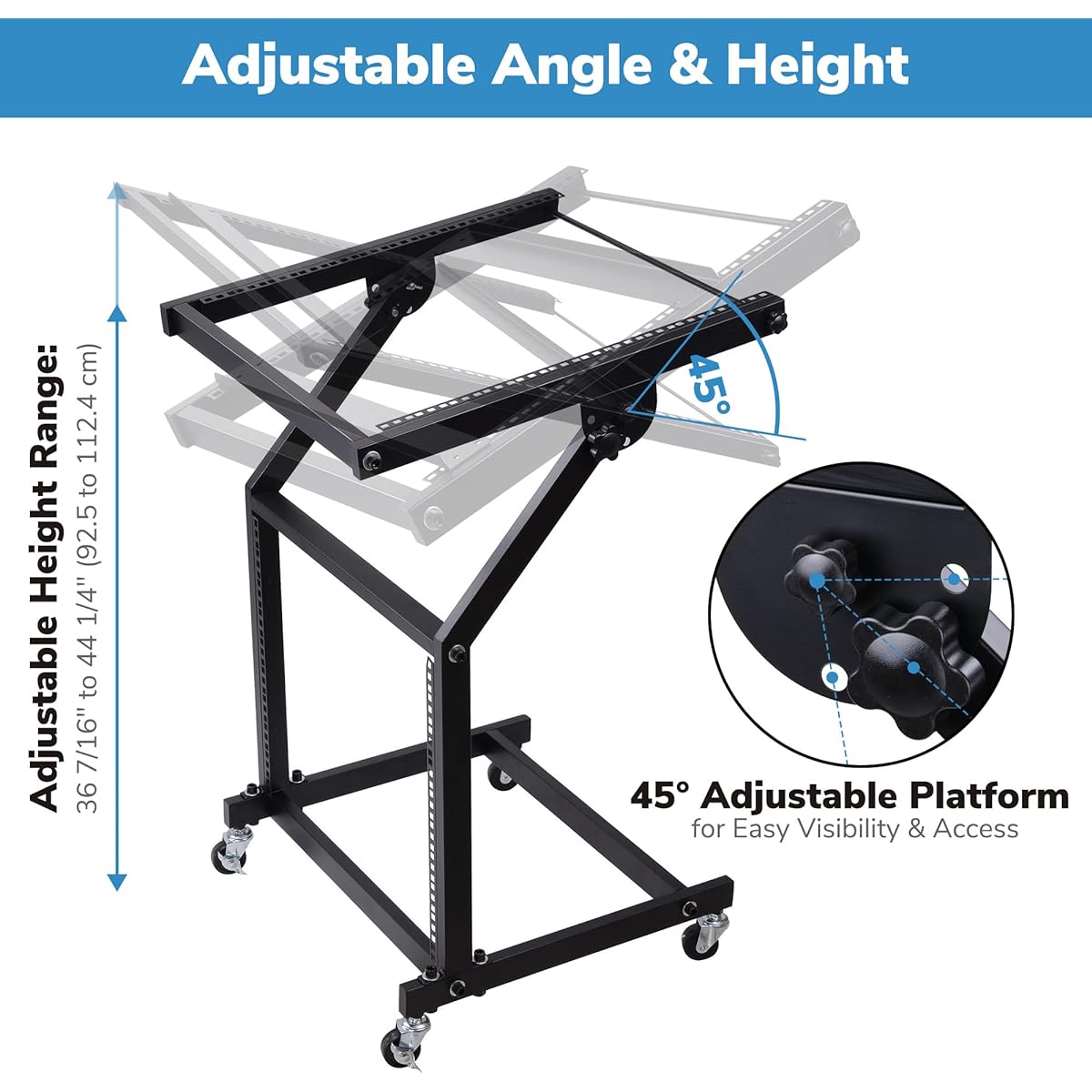 AW 9U DJ Mixer Stand Rack Mount Stage Cart Music Equipment Studio Party Show