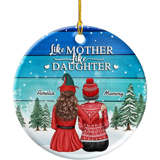wowcugi Personalized Mother Daughter Ornament Mother Daughter Christmas Ceramic Ornament Mother Mother Daughter Gift for Mother Christmas Keepsake Gift Decoration