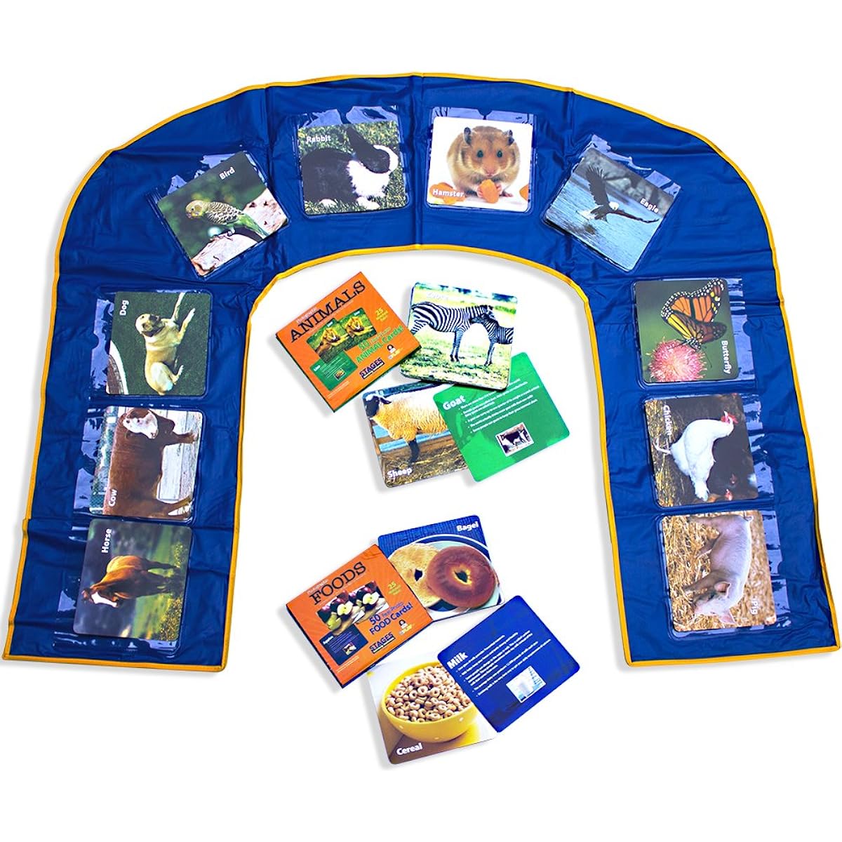Stages Learning Materials Language Builder Uplay Mat and Word Book Set for Preschool, Autism, ABA and Speech Therapy Early Learning Flashcards