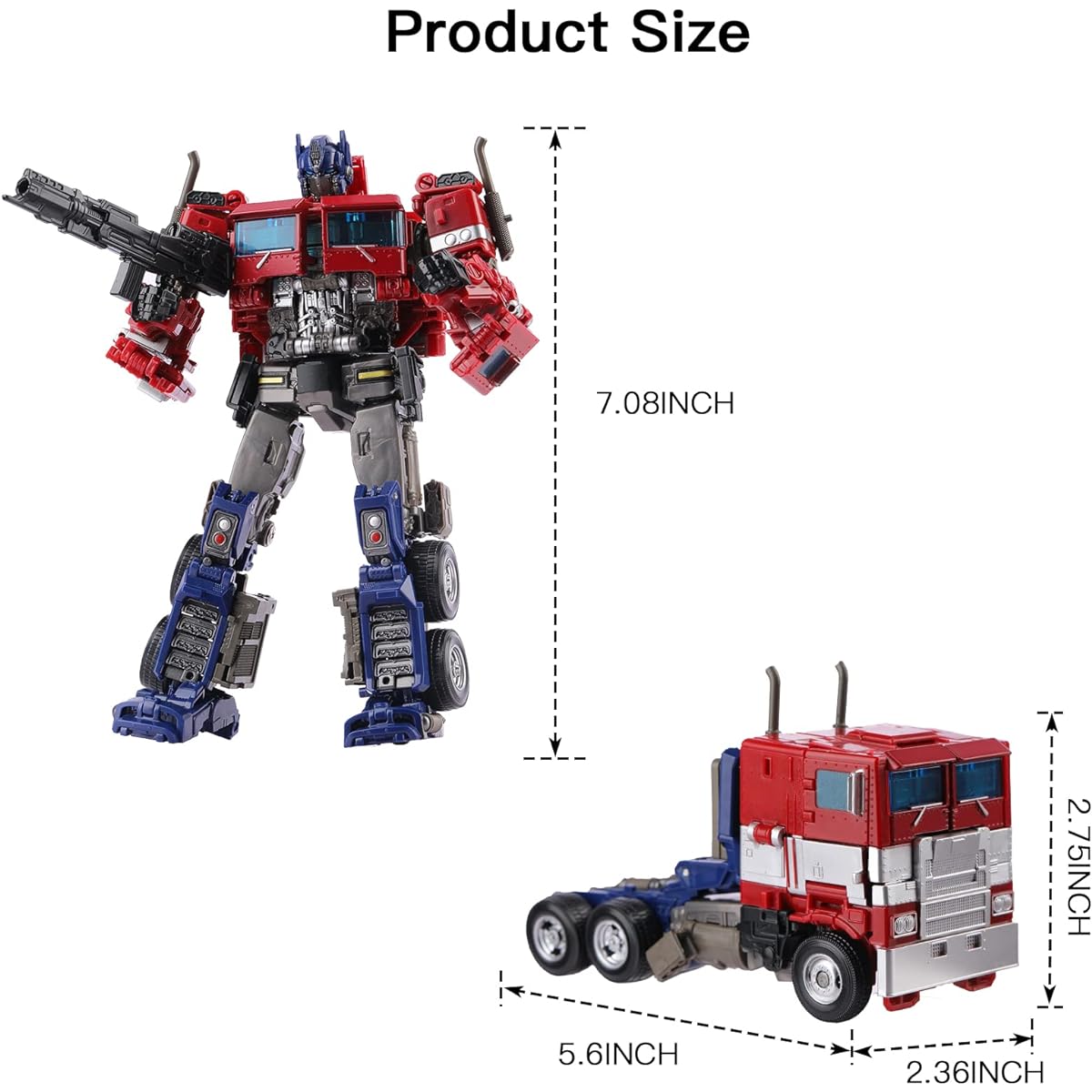 Transforming Car Robot Toy Figure Automatic Transformation Alloy Model Ideal Gift for Kids and Movie Fans - Red