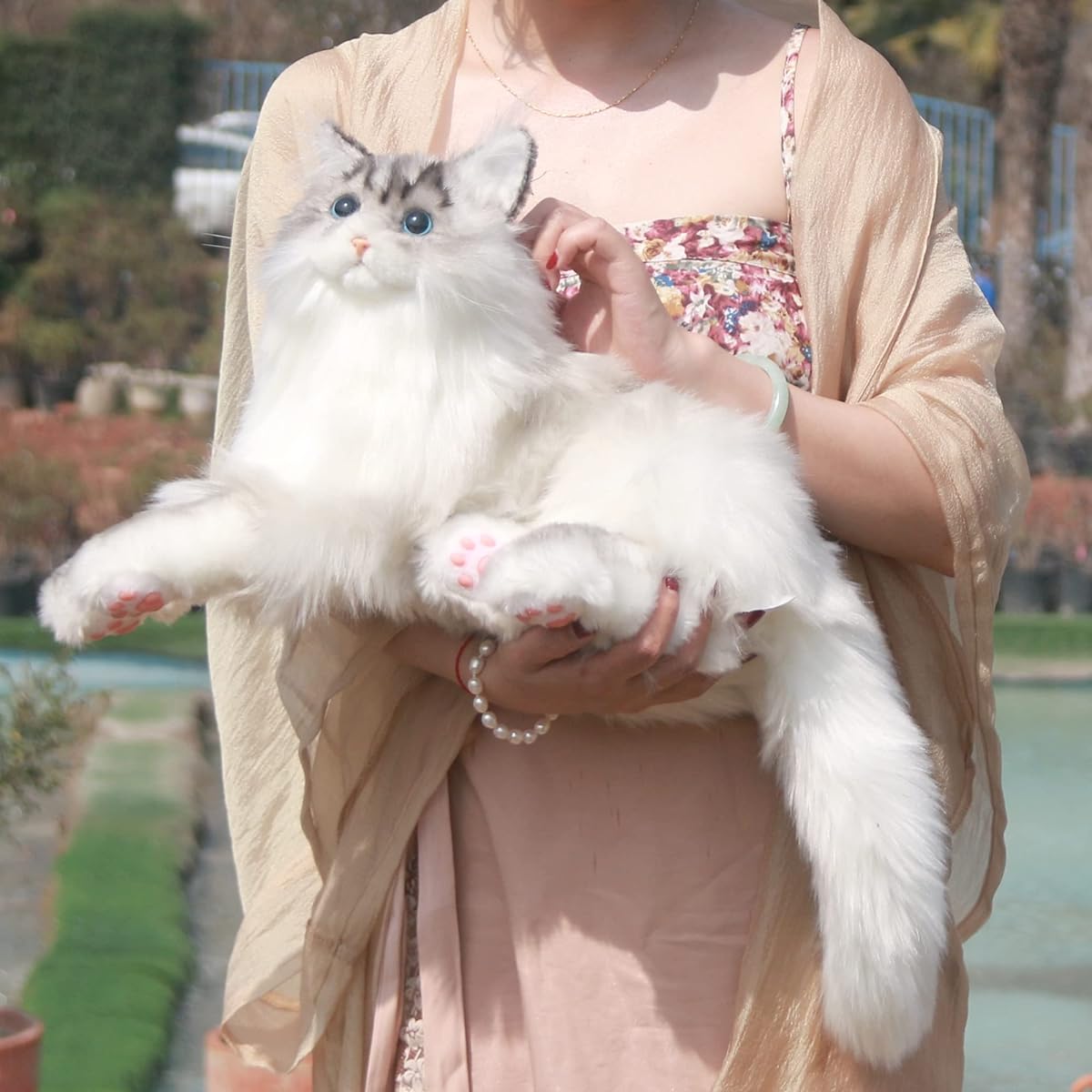 Chongker 3 Pound Weighted Plush Cat Animal Realistic Stuffed Cat Handmade Friendship Gift Designed for Hugs for Cat Lovers Women