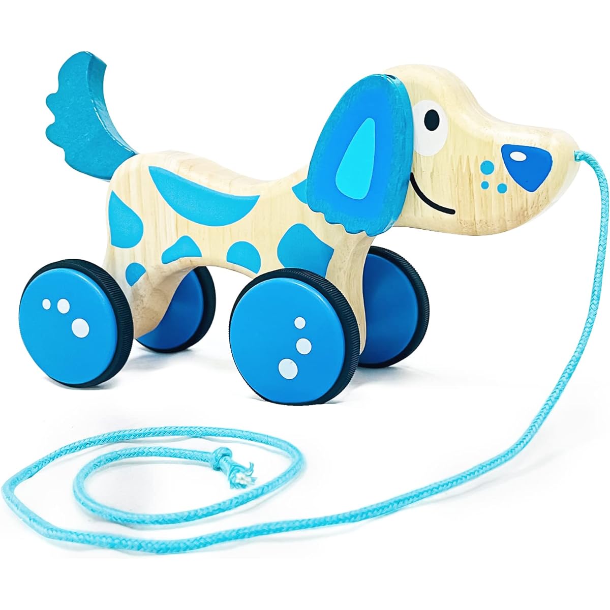 QODOFLR Pull Toy Dog Toddler 1-3 Years Old Toddler Pull Toy Wooden Toddler Toy Wooden Pull Toy Pull Dog Toy Toddler Toy STEM Push & Pull Toy Toddler 1-3 Years Old