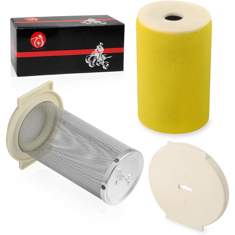 Air Filter & Guide & End Cap Kit for Yamaha Big Bear 350 Moto-4 250 350 Timberwolf 250 YFB250 1987-2000 Kodiak 400 YFM400FW 1993-1999