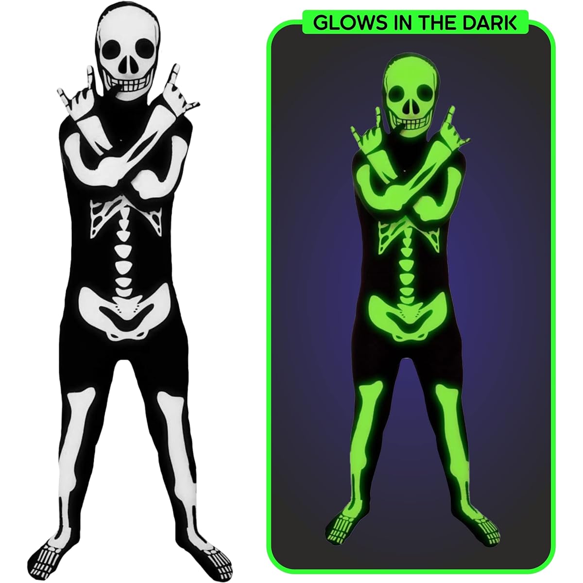 Morphsuits Glow in the Dark Skeleton Costume for Kids M KPSGM