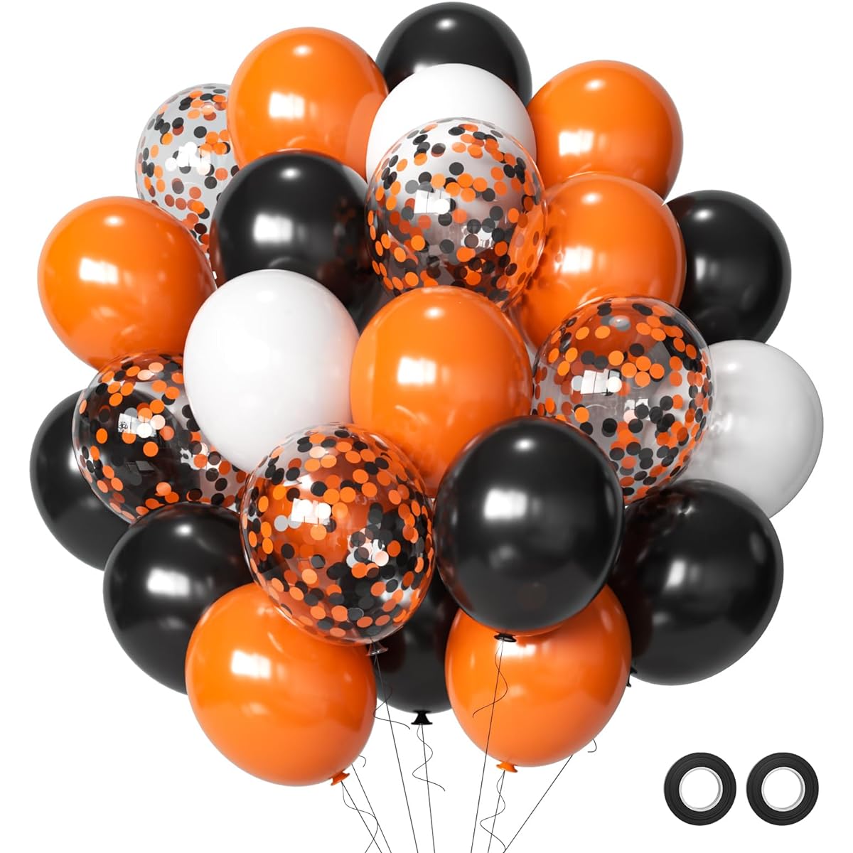 Halloween Balloons Black Orange Balloons Set 55pcs 12inch Black White Orange Confetti Latex Balloons Halloween Balloons for Halloween Celebration Party Bar Anniversary Graduation Decorations