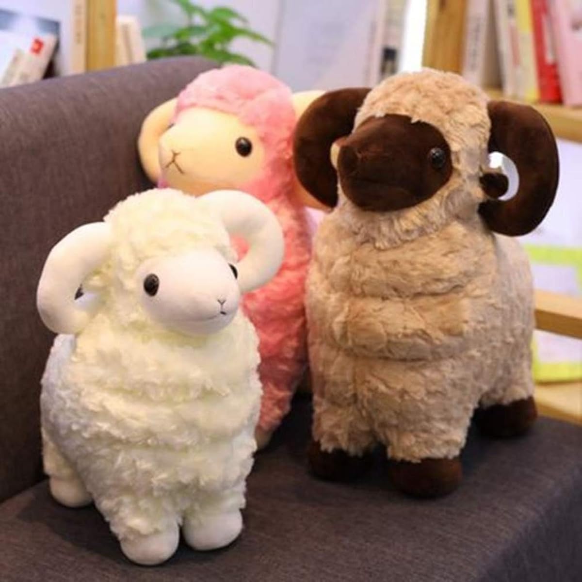 Sheep hug pillow, animal stuffed animal, cute, fluffy, toy, for boys, girls, lovers, birthday present, school entrance gift, baby shower gift, Christmas, children's room, brown, 60cm