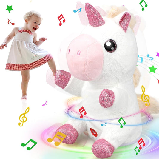 TOY Life Stuffed Animal Unicorn Toy Baby Musical Talking Toy for Babies 0-36 Months Newborn Plush Toy Dancing Singing Toy Baby Boy Girl Toddler Baby Toy 0 3 6 9 12 Months